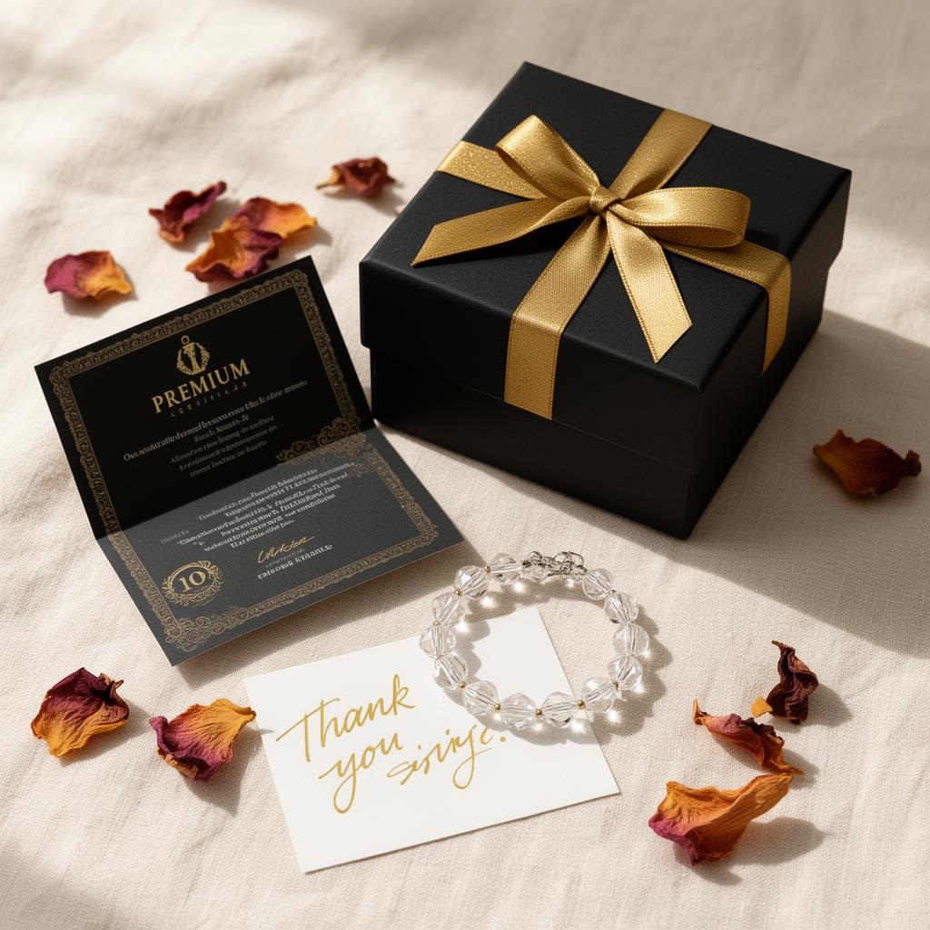 Certification card + handwritten thank-you note